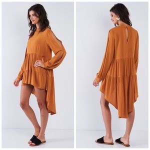 3-PACK Long Sleeve Cold Shoulder High Low Dress